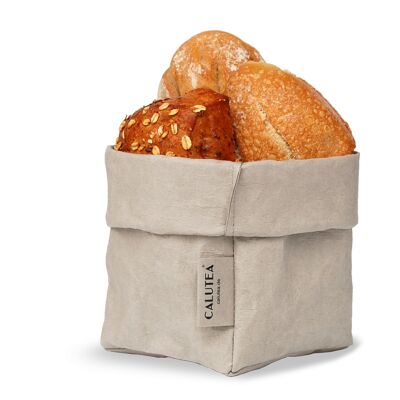 Cestino per il pane piccolo // moderno // pelle vegana // cesto per il pane // cesto di frutta / / cesto di carte diverse 12cm Ø - Stone