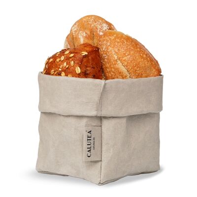 Cesto de pan pequeño // moderno // cuero vegano // cesto de pan // cesto de frutas / / cesto de tarjetas diversas 12cm Ø - Piedra