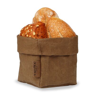 Small bread basket // modern // vegan leather // bread basket // fruit basket / / diverse card basket 12cm Ø - Choco