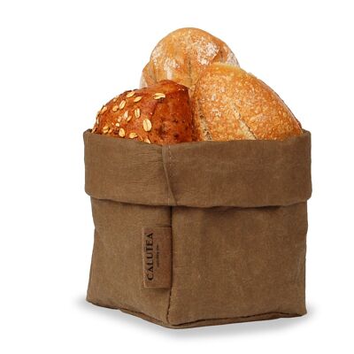 Small bread basket // modern // vegan leather // bread basket // fruit basket / / diverse card basket 12cm Ø - Choco