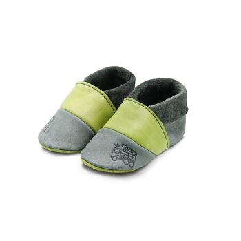THEWO Chaussures pour enfants fabriquées en Allemagne en cuir gris - vert | Motif : les pompiers 4