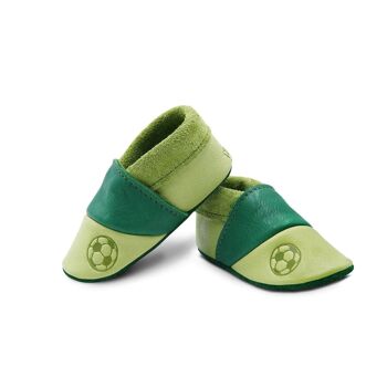 THEWO | Chaussures pour enfants en éco-cuir | Couleur : vert - vert foncé | Motif : football 4