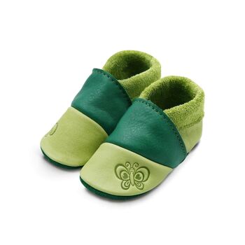 THEWO | Chaussures pour enfants en éco-cuir | Couleur : vert - vert foncé | Motif : papillon 4