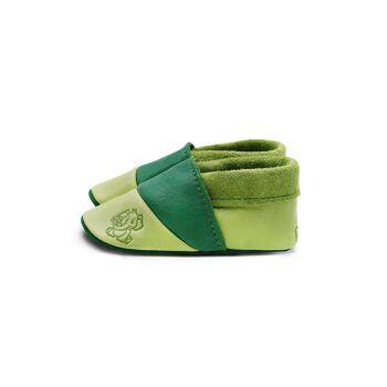 THEWO | Chaussures pour enfants en éco-cuir | Couleur : vert - vert foncé | Motif : éléphant 2