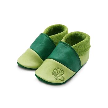 THEWO | Chaussures pour enfants en éco-cuir | Couleur : vert - vert foncé | Motif : éléphant 3