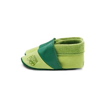 THEWO | Chaussures pour enfants en éco-cuir | Couleur : vert - vert foncé | Motif : les pompiers 2