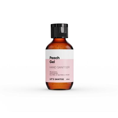 60ml Peach Flip Cap Sanitiser Gel - Single Bottle