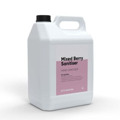 5 Litre Scented Sanitiser Gel Refill Bottle - 5L Mixed Berry