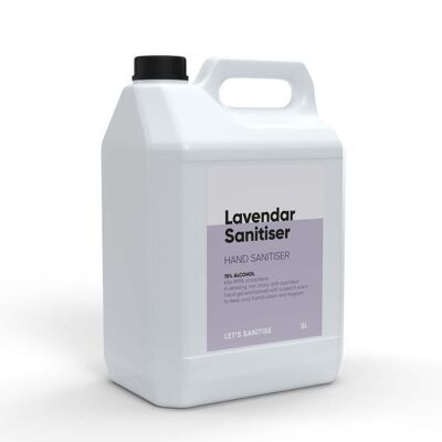 5 Litre Scented Sanitiser Gel Refill Bottle - 5L Lavender