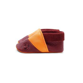 THEWO | Chaussures pour enfants en éco-cuir | Couleur : rouge - orange | Motif : football 4