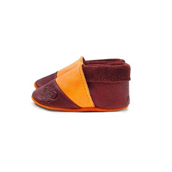 THEWO | Chaussures pour enfants en éco-cuir | Couleur : rouge - orange | Motif : papillon 2