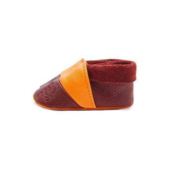 THEWO | Chaussures pour enfants en éco-cuir | Couleur : rouge - orange | Motif: Nounours 2