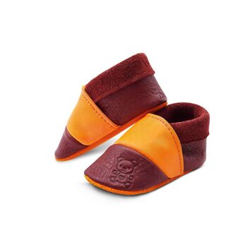 THEWO | Chaussures pour enfants en éco-cuir | Couleur : rouge - orange | Motif: Nounours 4