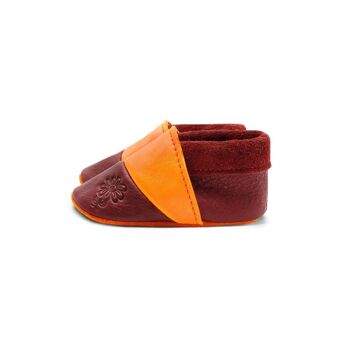 THEWO | Chaussures pour enfants en éco-cuir | Couleur : rouge - orange | Motif : fleur 4