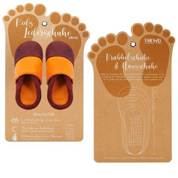 THEWO | Chaussures pour enfants en éco-cuir | Couleur : rouge - orange | Motif : fleur 5