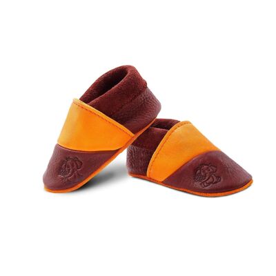 THEWO | Zapatos para niños de ecopiel | Color: rojo - naranja | Motivo: elefante