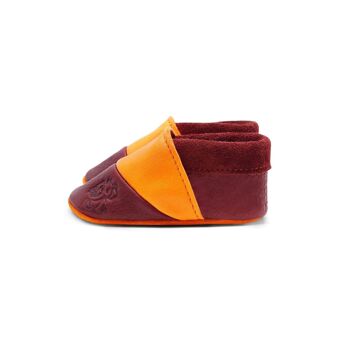 THEWO | Chaussures pour enfants en éco-cuir | Couleur : rouge - orange | Motif : éléphant 2