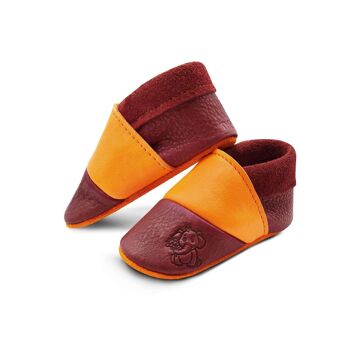 THEWO | Chaussures pour enfants en éco-cuir | Couleur : rouge - orange | Motif : éléphant 3
