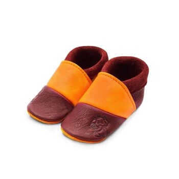 THEWO | Chaussures pour enfants en éco-cuir | Couleur : rouge - orange | Motif : éléphant 4