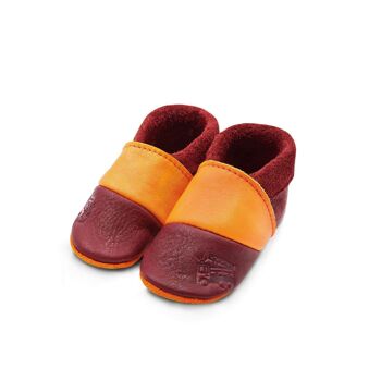 THEWO | Chaussures pour enfants en éco-cuir | Couleur : rouge - orange | Motif : les pompiers 3