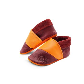 THEWO | Chaussures pour enfants en éco-cuir | Couleur : rouge - orange | Motif : les pompiers 4