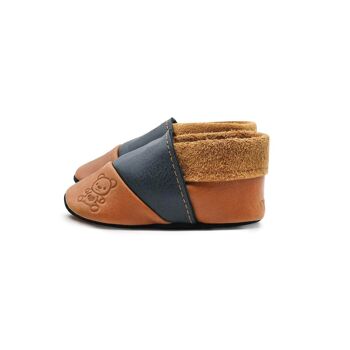 THEWO | Chaussures pour enfants en éco-cuir | Couleur : marron - noir | Motif: Nounours 4