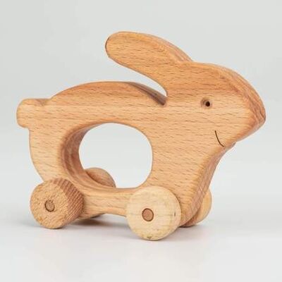 Kisds push toys | Wooden bunny baby push toy
