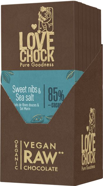 Vegan Dark Chocolate SWEET BEAN NUTS AND SEA SALT 85% 70 g organic 3