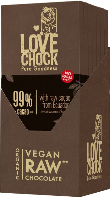 Chocolat Noir Bio et Cru 99% CACAO ÉQUATEUR - 70 g - sans sucres ajoutés 3