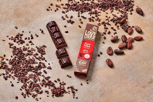 Organic and Raw Dark Chocolate DARK BEAN CHIPS 82% - 40 g