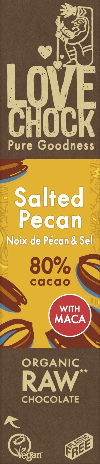 Chocolat Noir Bio et Cru NOIX DE PÉCAN ET SEL 80% - 40 g 2