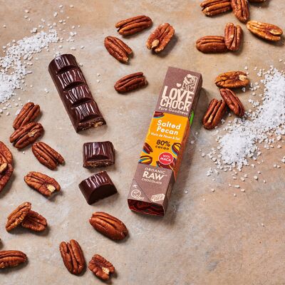 Vegan Dark Chocolate PECAN NUTS & SALT 80% 40 g organic