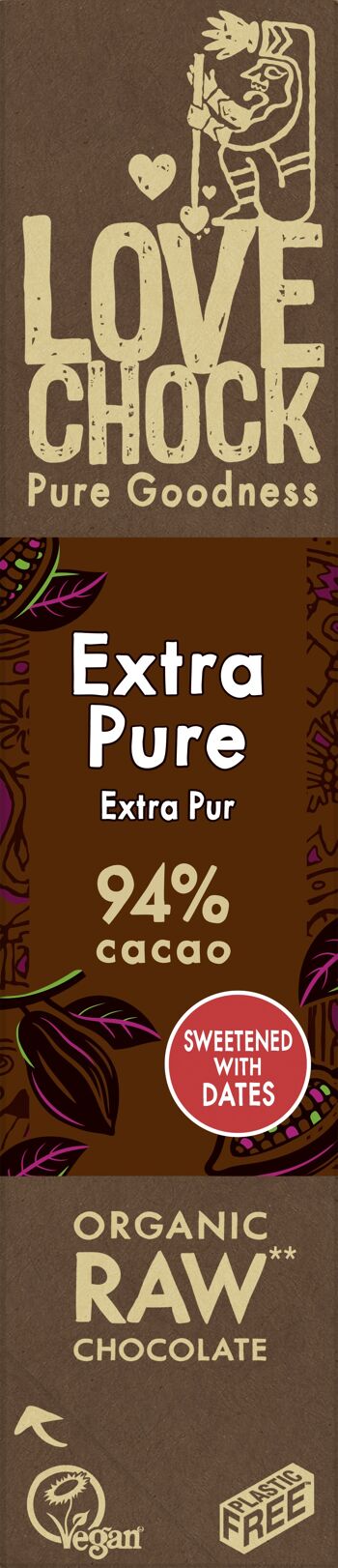 EXTRA PURE Organic and Raw Dark Chocolate 94% - 40 g 2