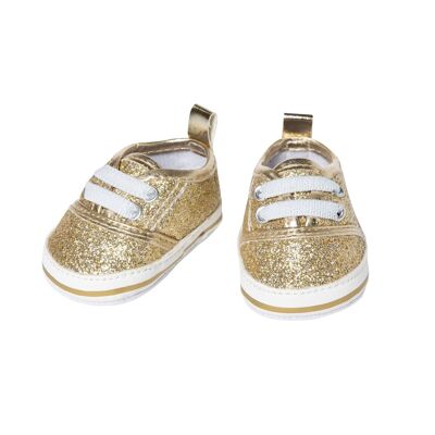 Sneakers glitterate, oro, taglia. 38-45 cm