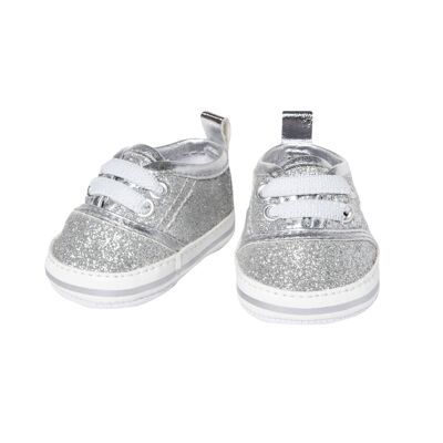 Glitzer-Sneakers, silber, Gr. 38-45 cm