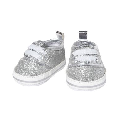 Sneakers glitterate, argento, taglia. 38-45 cm