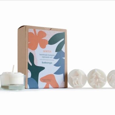 10 Winter tealights rapeseed wax unscented