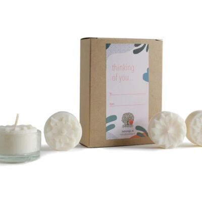 Thinking of you... - giftbox containing rapeseed wax tealights and cup