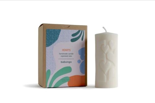 Hearts rapeseed wax candle