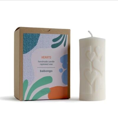 Hearts rapeseed wax candle