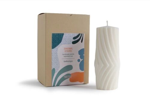 Diagonal Stripes rapeseed wax candle