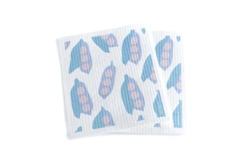 Babongo biodegradable Swedish dish cloth Peapods blue