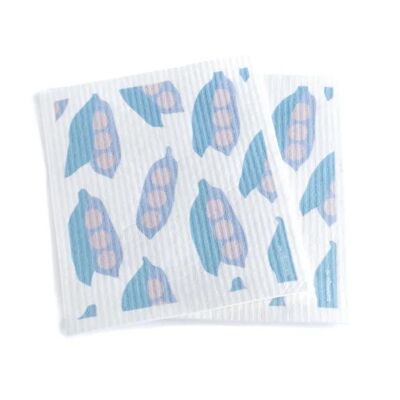 Babongo biodegradable Swedish dish cloth Peapods blue