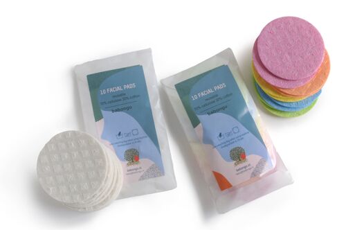 10 reusable facial pads – cellulose/cotton