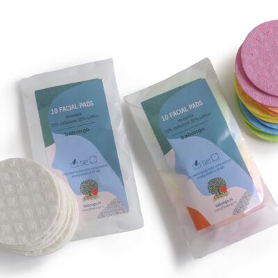 10 reusable facial pads – cellulose/cotton