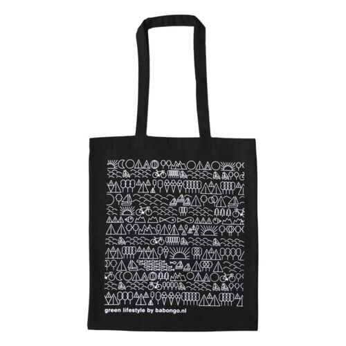 Black travel tote organic cotton