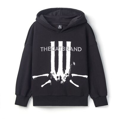 Wall Graffiti Hoodie Logo Noir-Argent