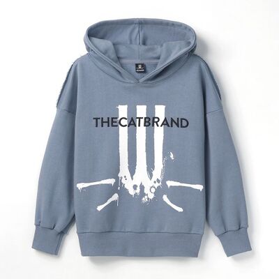 Wall Grafitti Hoodie Blue- Black Logo