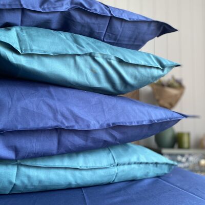 Funda de almohada "Dark Blue" 50x70 en 100% algodón orgánico percal