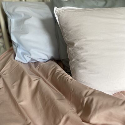 "White" Pillowcase 50x70 in 100% Organic Cotton Percale